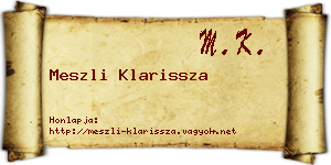Meszli Klarissza névjegykártya